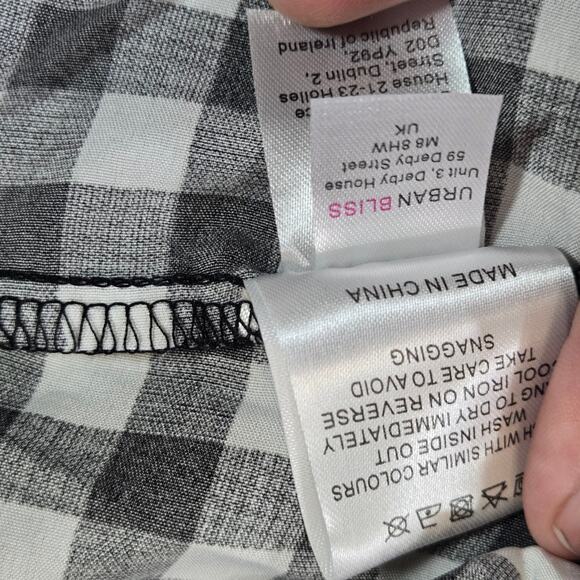 Urban Bliss Wom 8 Short Sleeve Plaid Ruffle Tier Midi Dress Cottagecore Prairie - Picture 11 of 13